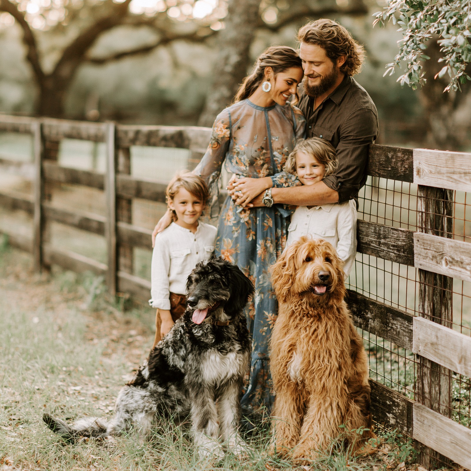 The Bennett family with their doodles